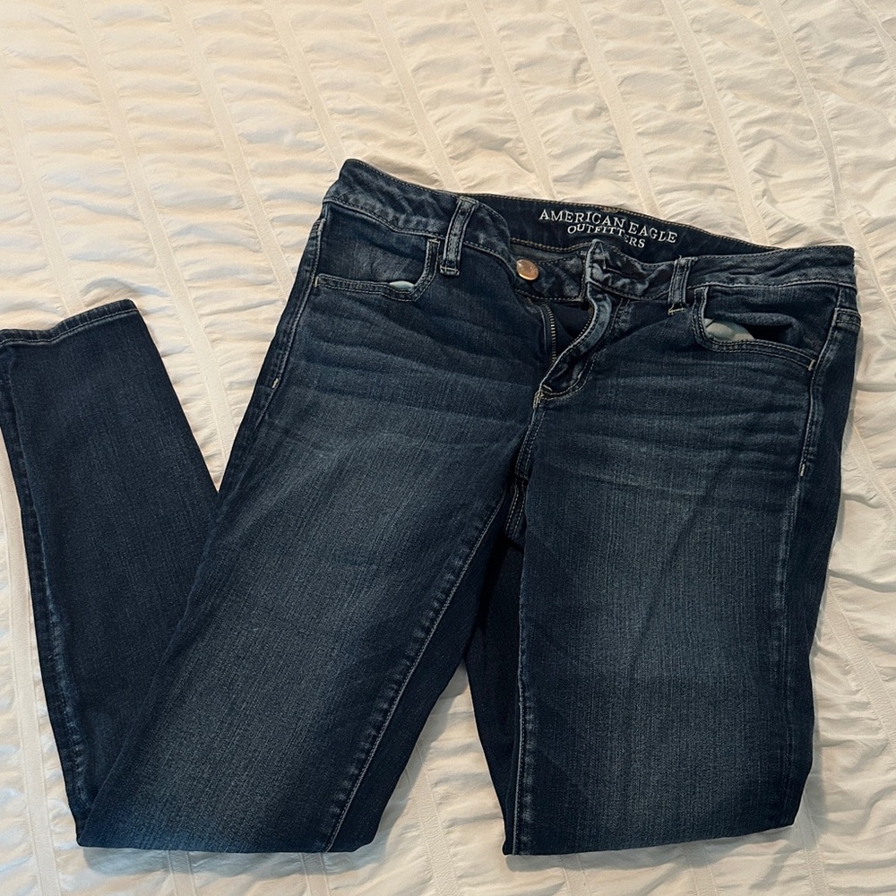 American Eagle Outfitters Women's Deep Blue Skinny Jeans